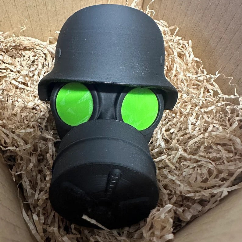 3D Printed Car Tail Mounted Gas Mask Ornament