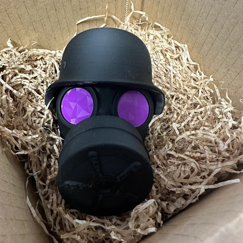 3D Printed Car Tail Mounted Gas Mask Ornament