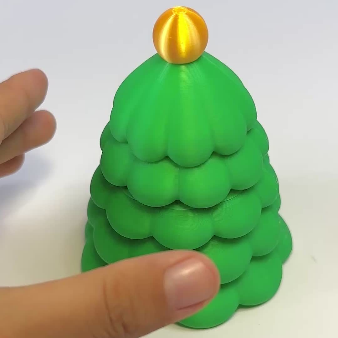 3D Printed Christmas Tree-Shaped Storage Box