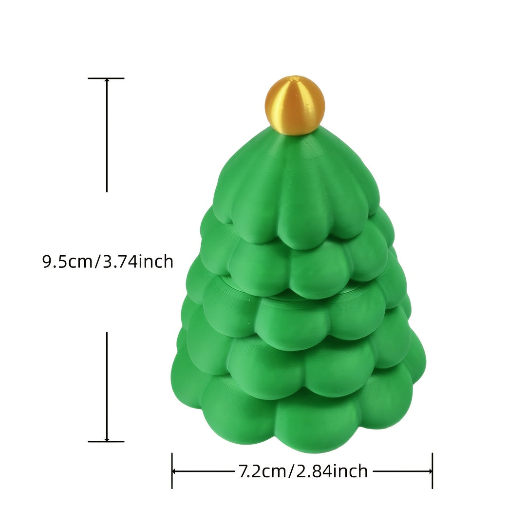 3D Printed Christmas Tree-Shaped Storage Box
