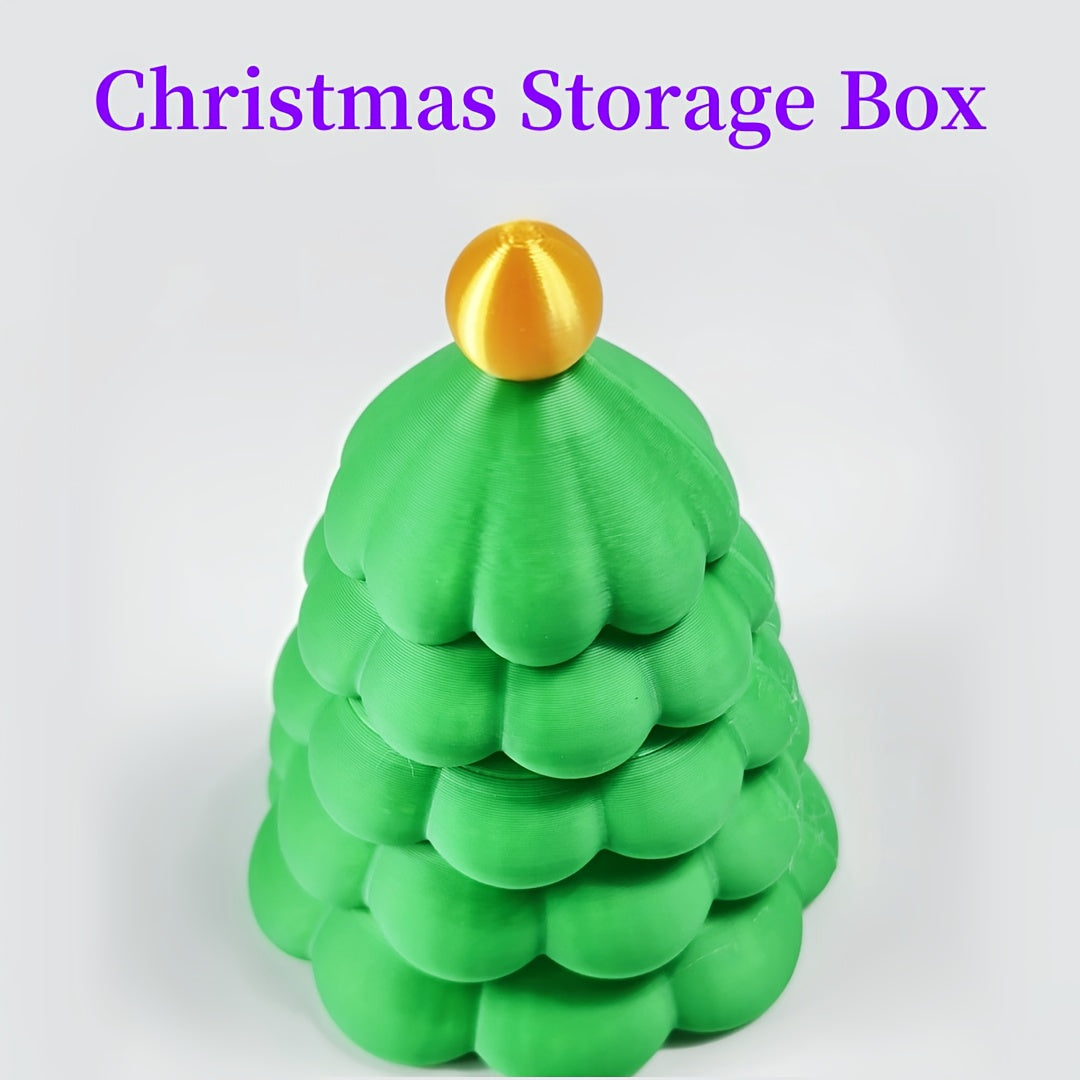 3D Printed Christmas Tree-Shaped Storage Box