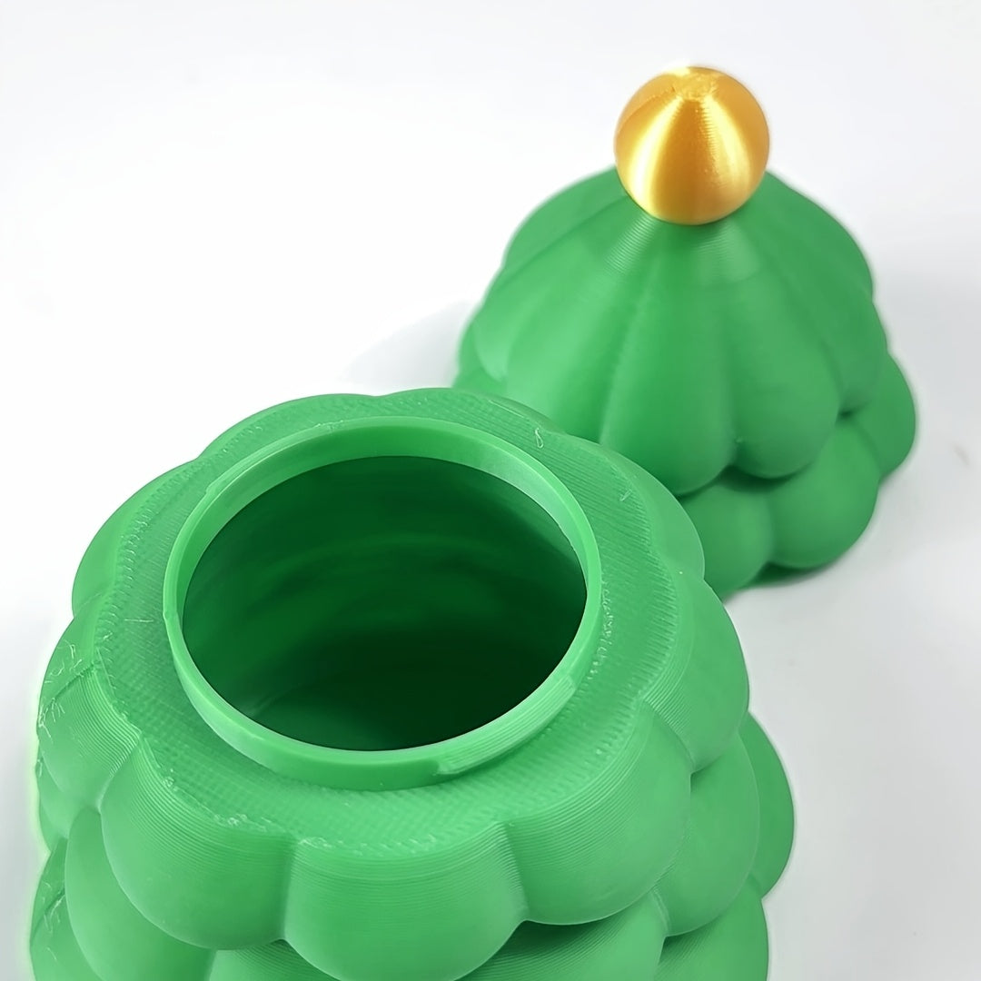 3D Printed Christmas Tree-Shaped Storage Box