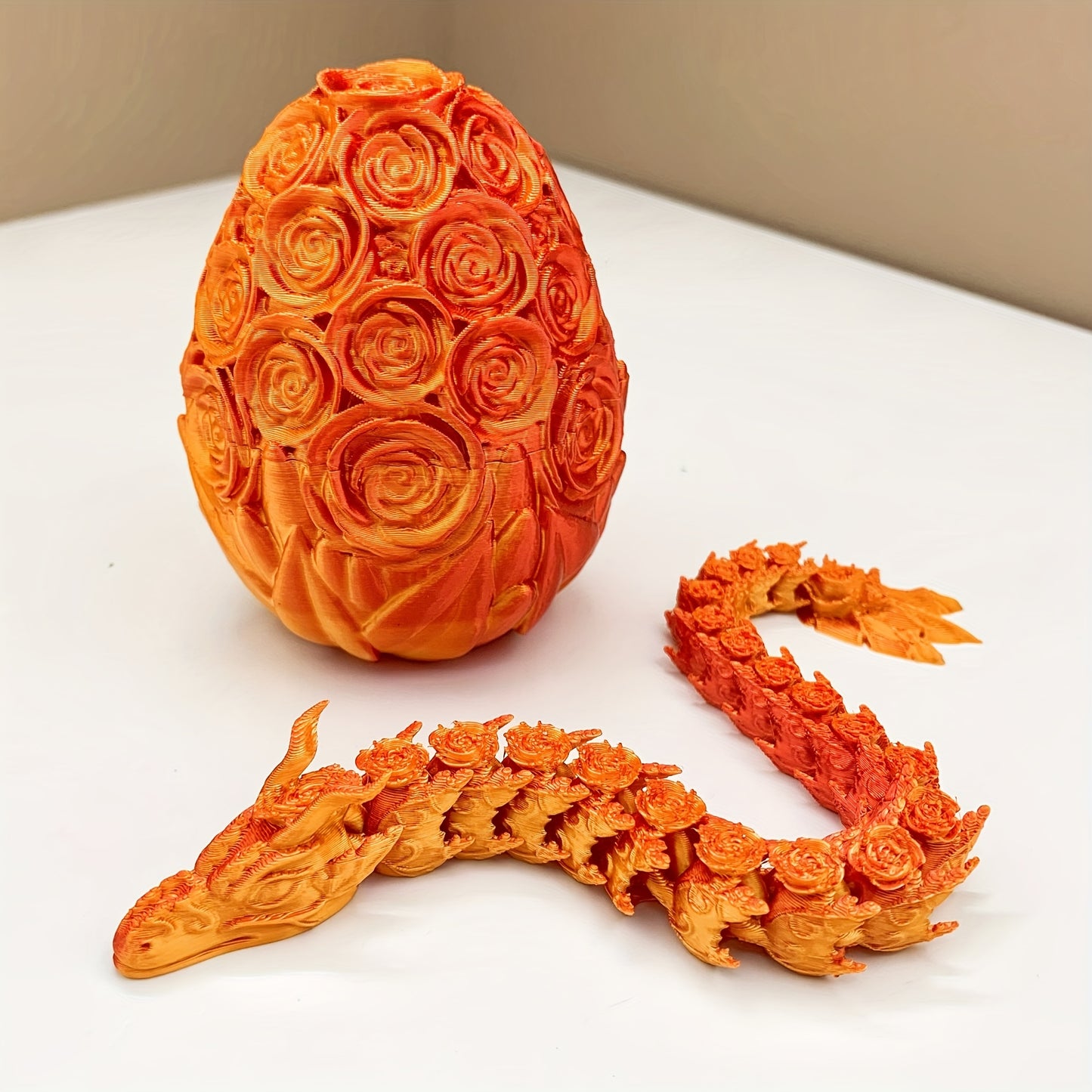 3D Printed Floral Snake Egg Model Ornament