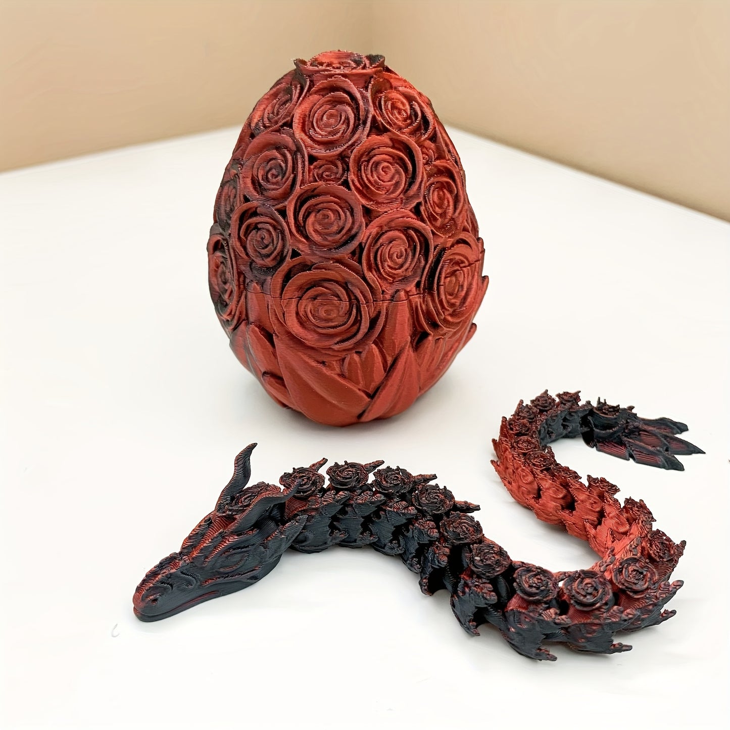3D Printed Floral Snake Egg Model Ornament
