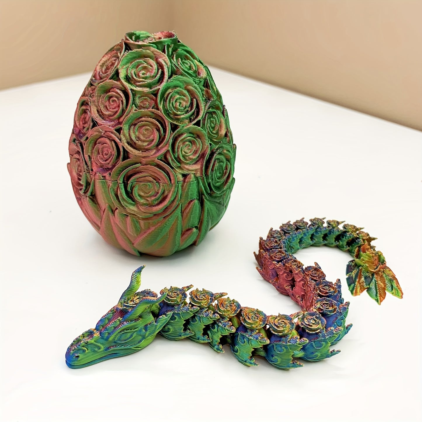 3D Printed Floral Snake Egg Model Ornament