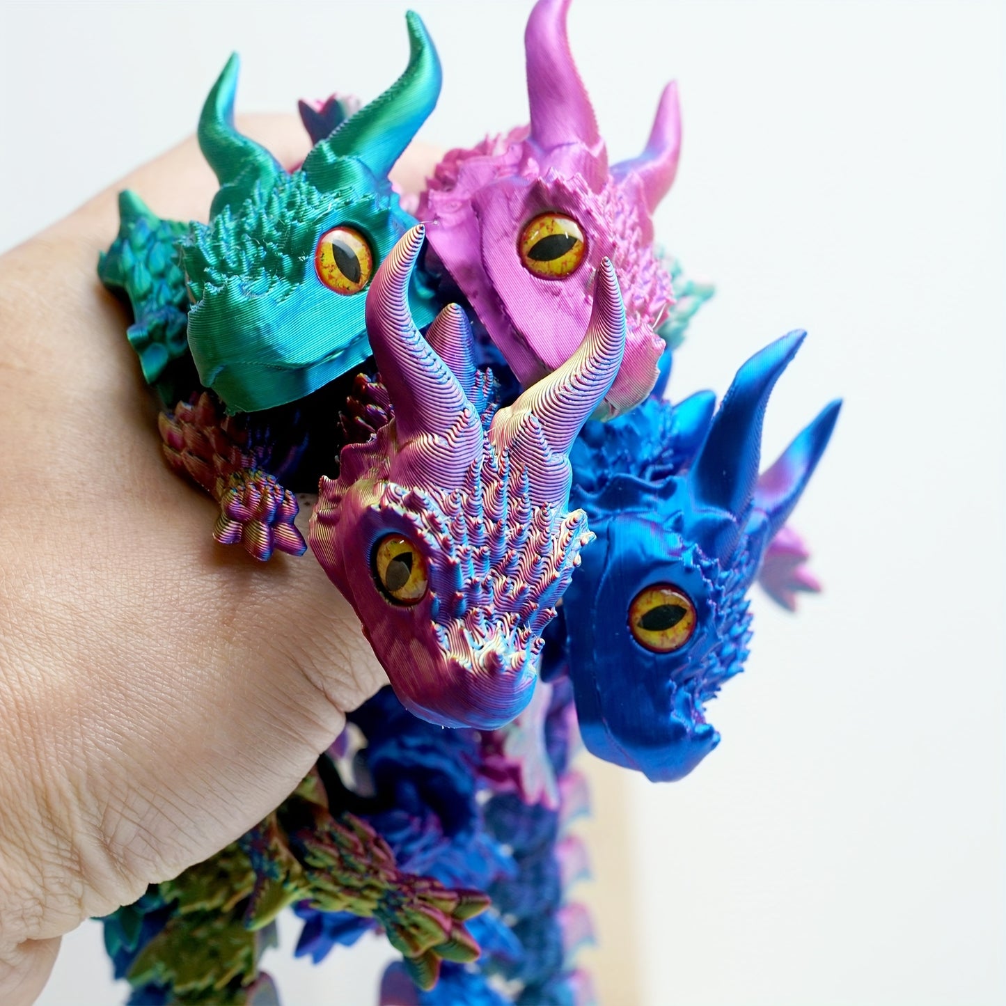 3D Printed Horned Dragon Figurines
