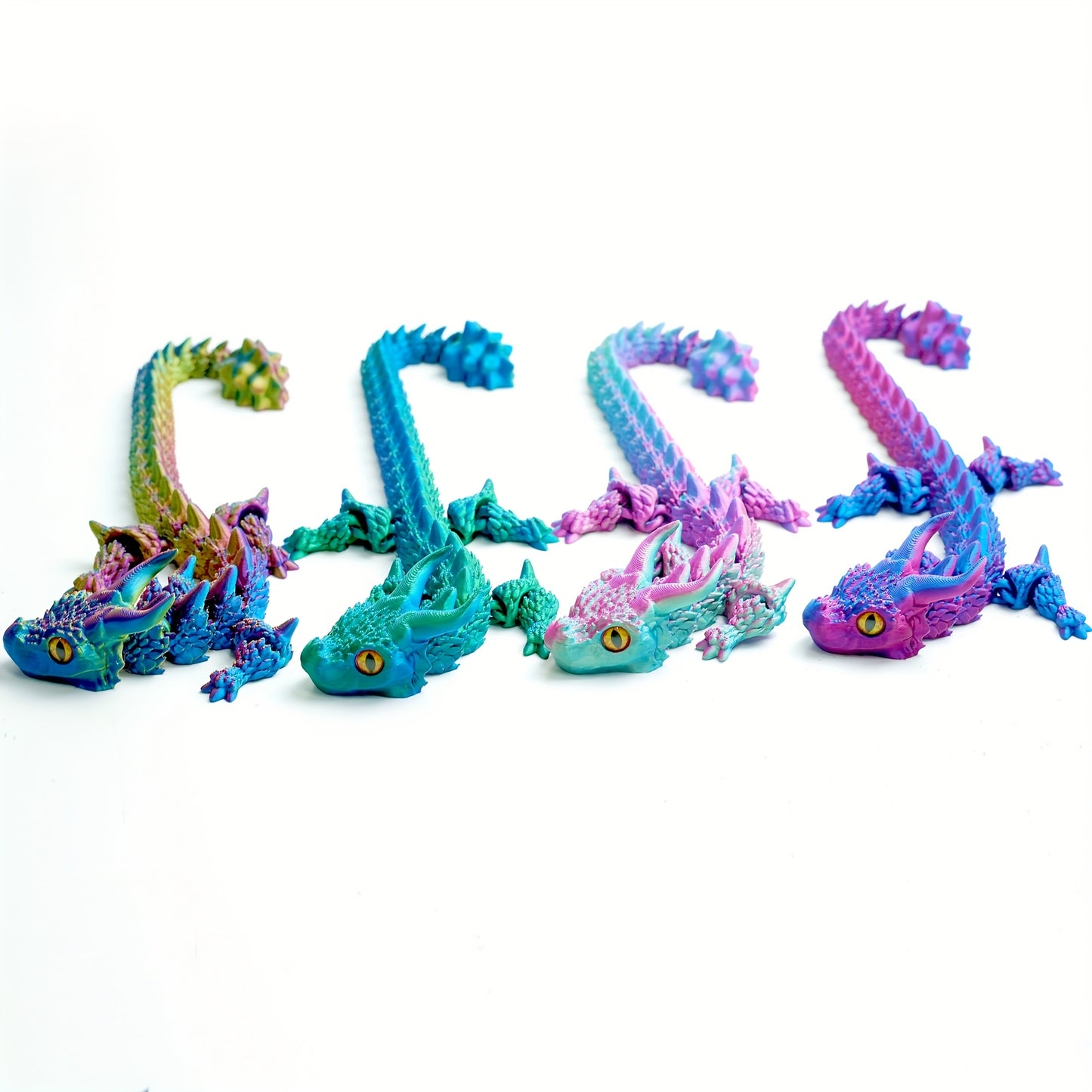 3D Printed Horned Dragon Figurines
