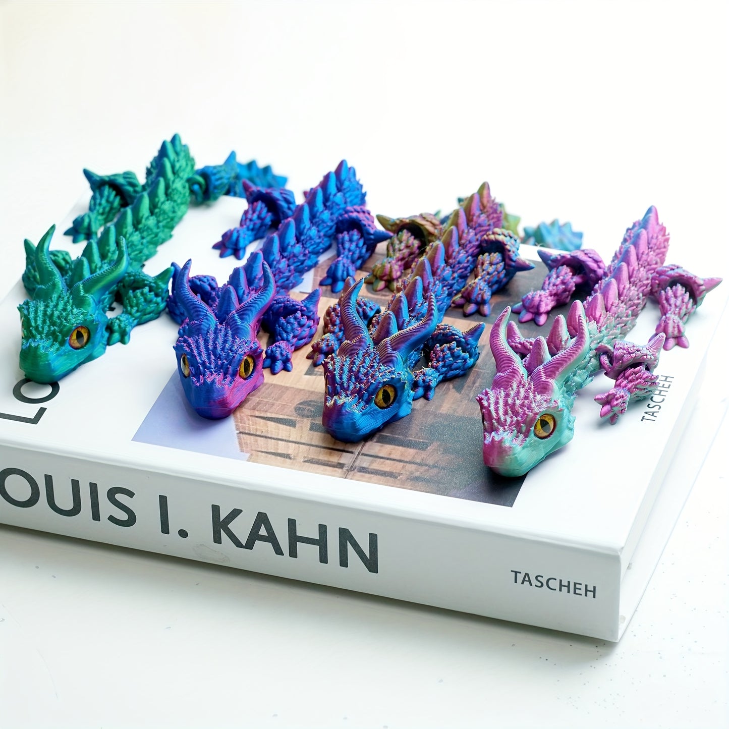 3D Printed Horned Dragon Figurines