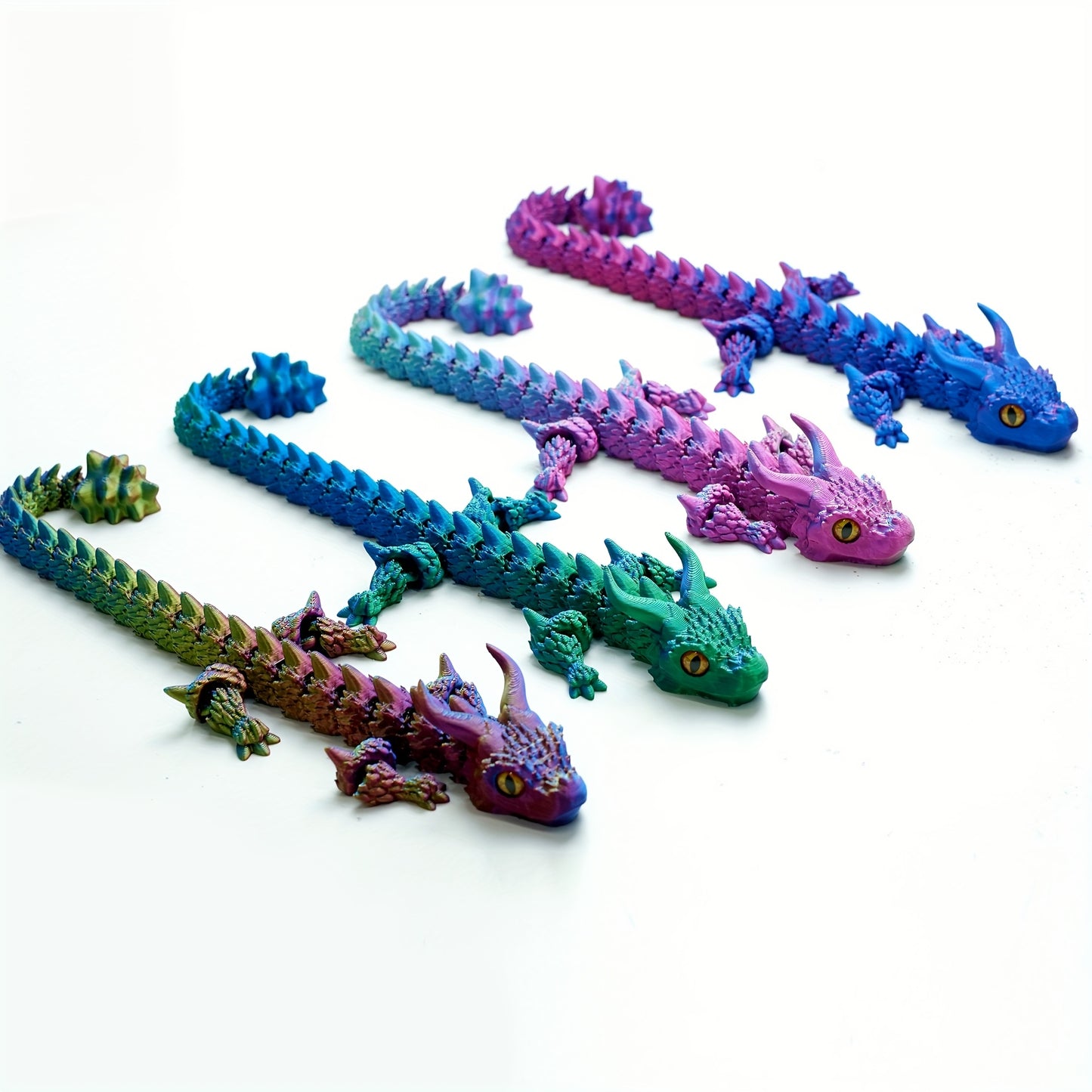 3D Printed Horned Dragon Figurines