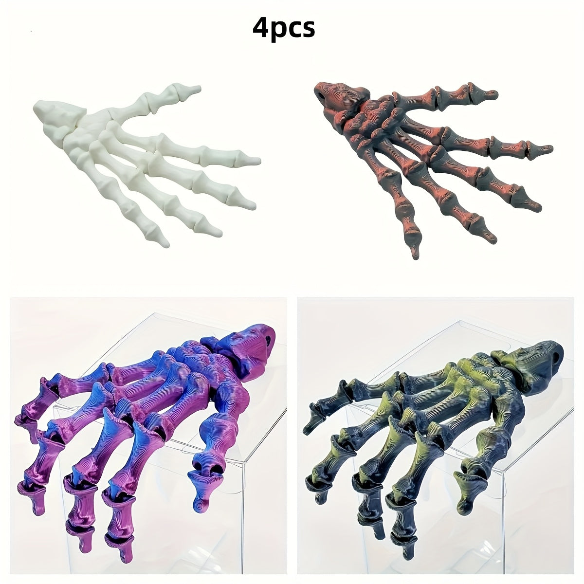 3D Printed Skull Hand Pendants