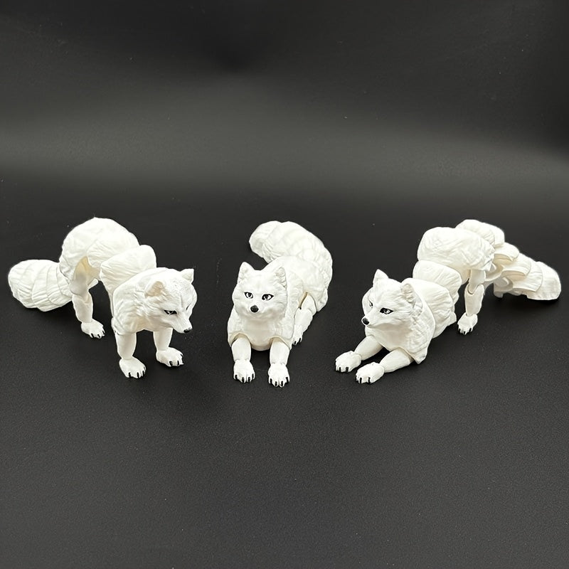 3D Printed White Fox Figurine