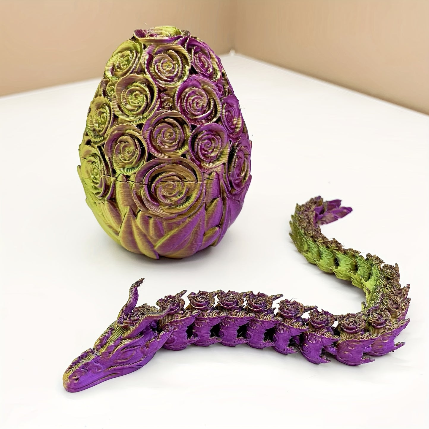 3D Printed Floral Snake Egg Model Ornament