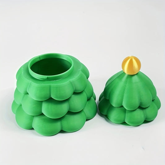 3D Printed Christmas Tree-Shaped Storage Box