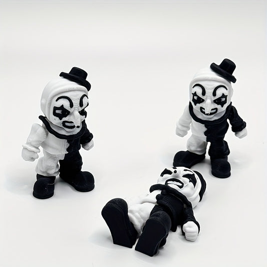 3D Printed Exquisite Black & White Clown Character Figurine