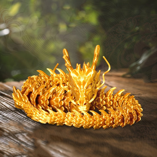3D Printed Handcrafted Chinese Dragon Figurine