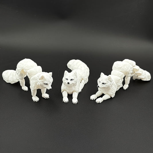 3D Printed White Fox Figurine