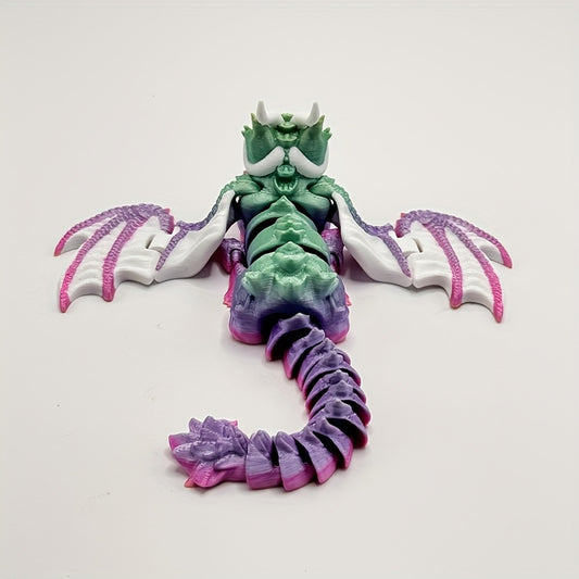 Colorful 3D Printed Vibrant Winged Chinchilla Statue