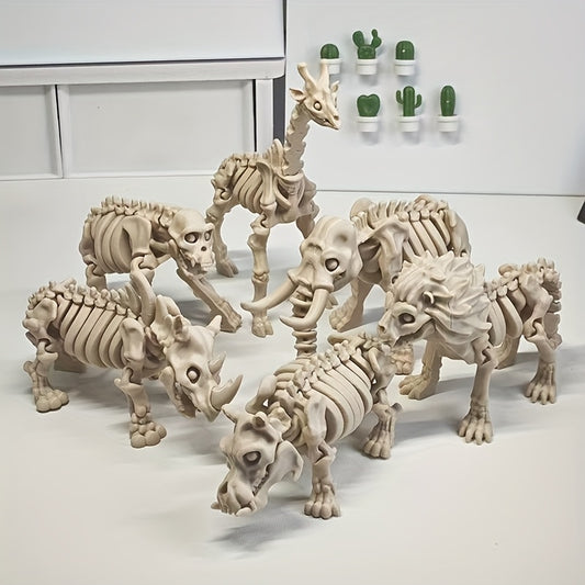 Interactive 3D Printed Skeleton Animal Family Statue