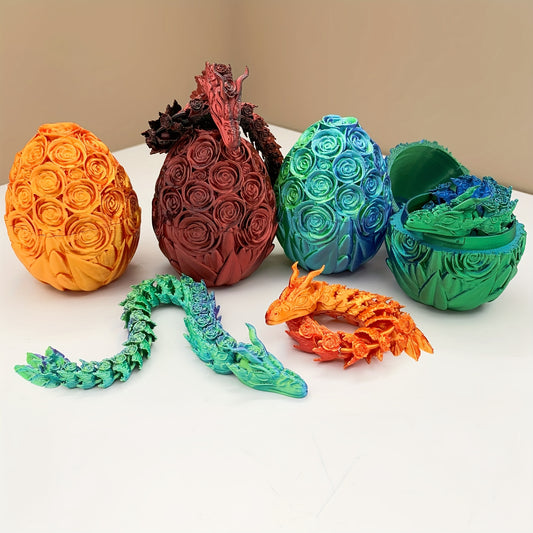 3D Printed Floral Snake Egg Model Ornament